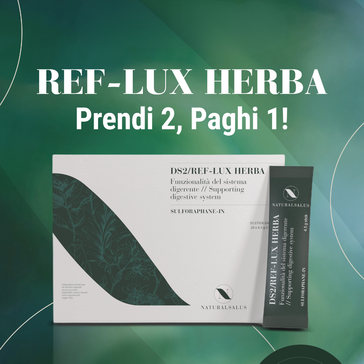 Integratore naturale per reflusso e acidità gastrica - REF-LUX HERBA (2 scatole)